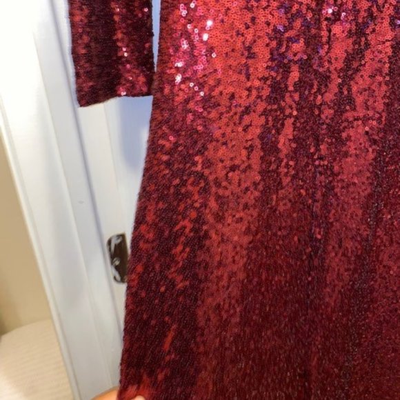 RED SEQUIN EVENING GOWN SIZE 7/8 - Picture 7 of 8